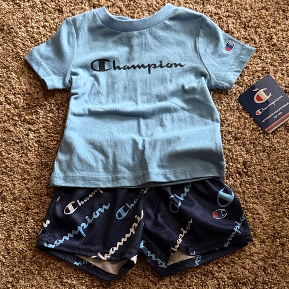 Champion Other - Champion Light Blue Tee and Navy Shorts Set